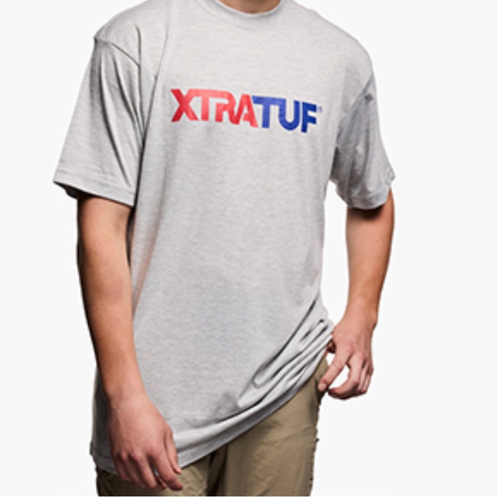 L XTRATUF shirt MEN'S SHORT SLEEVE TEE HEATHER GRAY fishing gear brand LARGE New